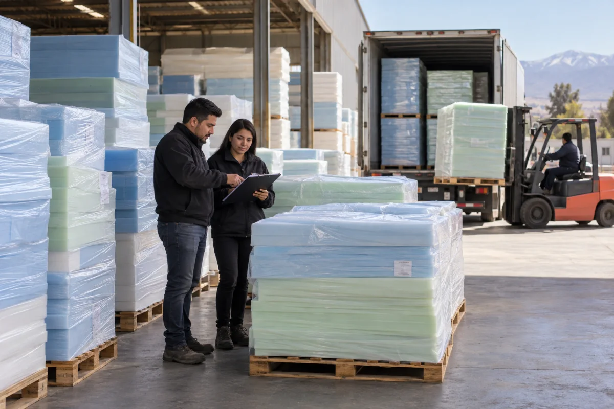 Compra mayorista de espuma preparada en pallets para cargar y despachar