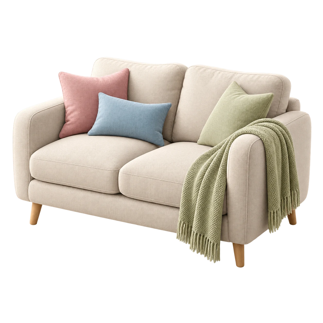 Sillón de dos cuerpos con cojines de asiento y respaldo