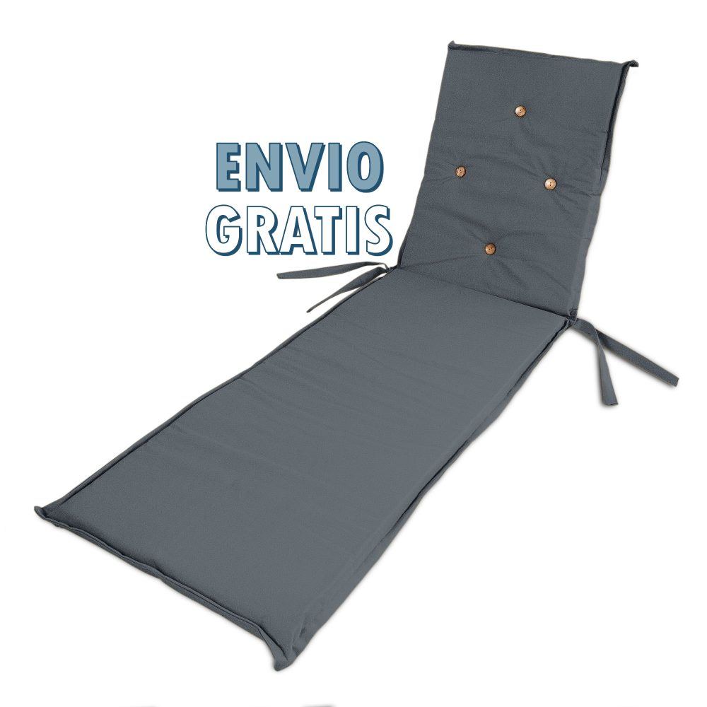 Cojín Gris en  Lona Poliéster UV para Reposera 190x50x5 cm