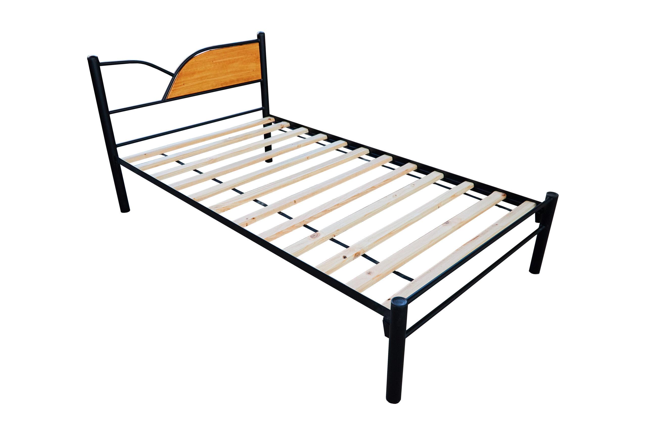 Cama Metal / Madera Tauco  1.5  Plaza