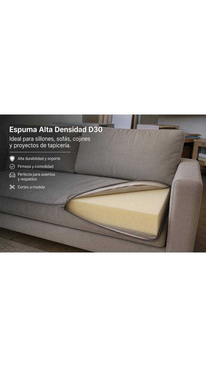 Espuma Alta Densidad D30 Para Sillones y Tapicería 150x63x10 cm - Imagen 5