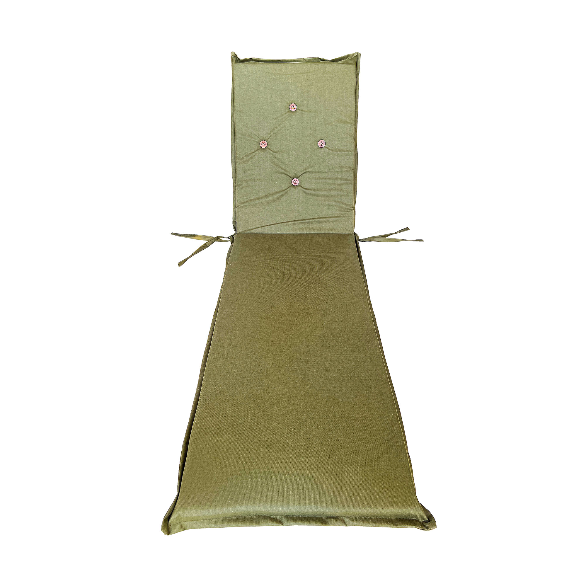 Cojín Verde Oliva en  Lona Poliéster UV para Reposera 190x50x5 cm