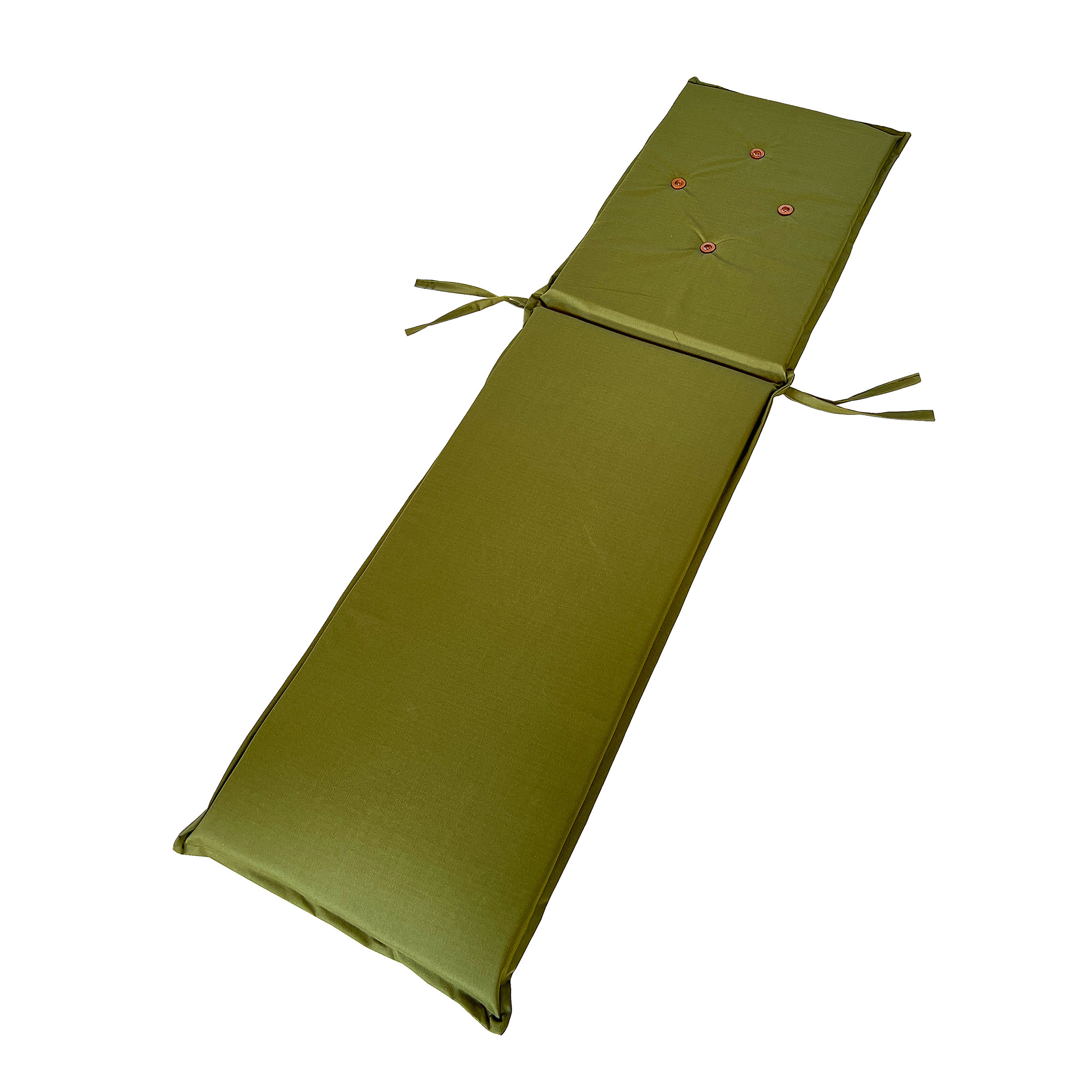 Cojín Verde Oliva en  Lona Poliéster UV para Reposera 190x50x5 cm