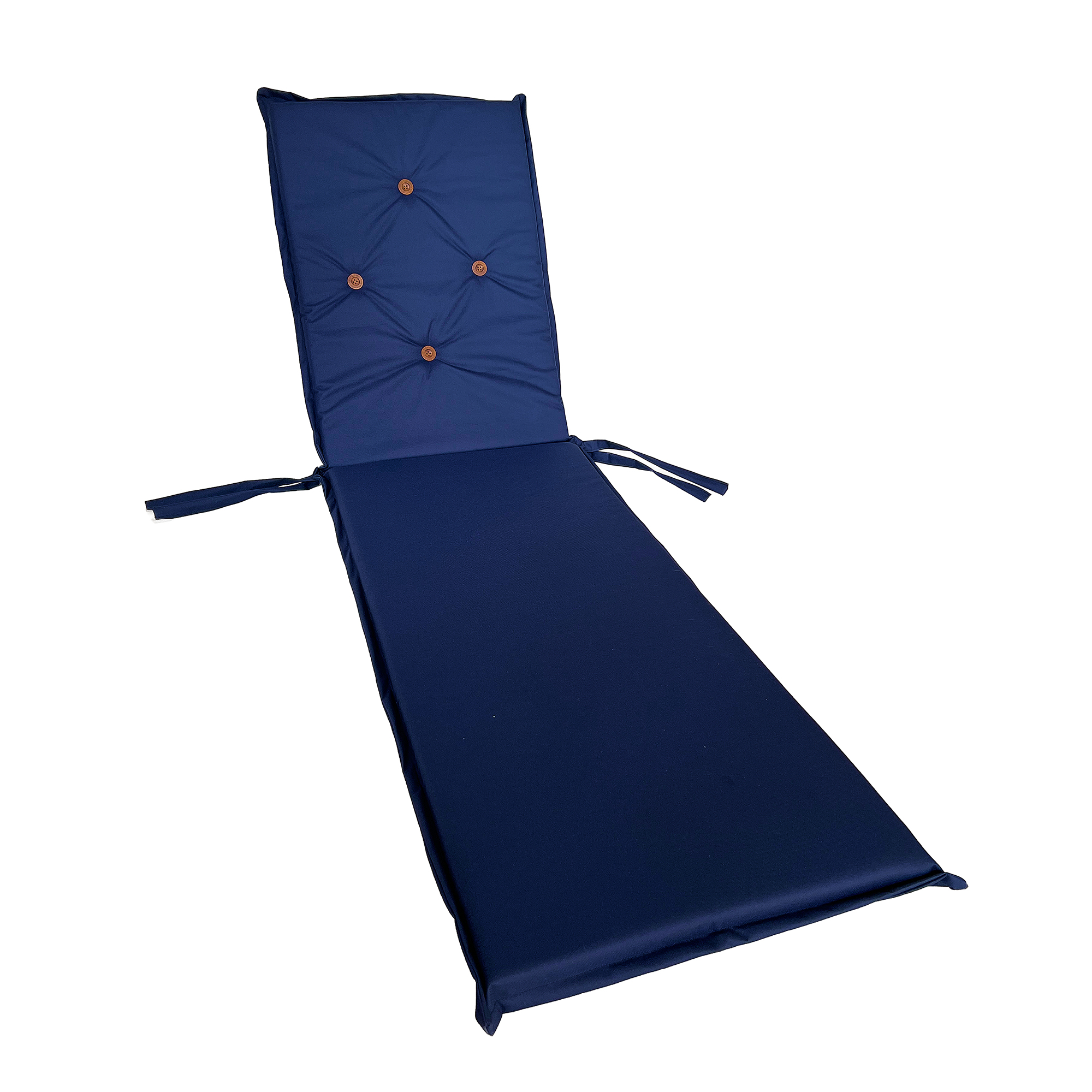 Cojín Azul en Lona  Poliéster UV para Reposera 190x50x5 cm