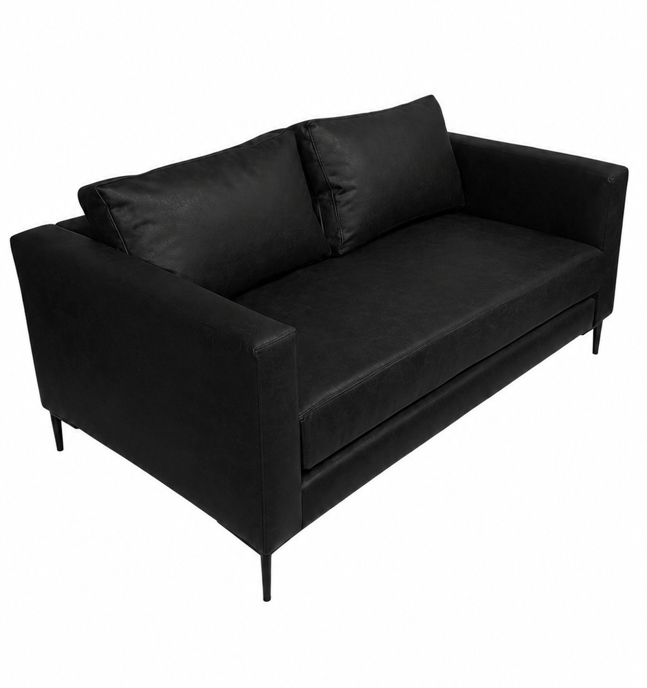 Sofá Oltre Negro 1.70 Cm. Cuero Natural